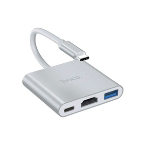 HOCO HB14 USB-C TO USB3.0+HDMI+PD ADAPTER (SILVER)