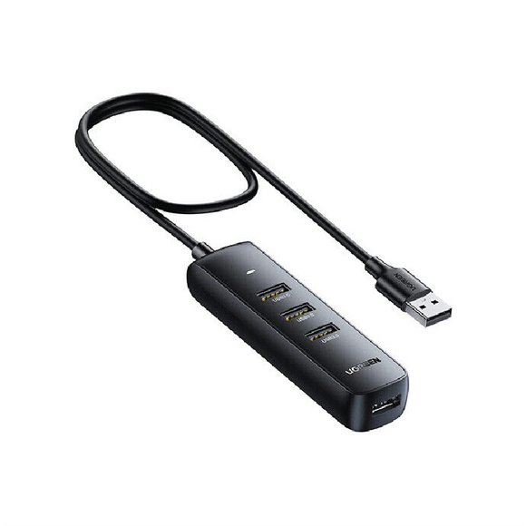 Ugreen HUB 4in1 USB - 4x USB Type A 3.0 PD DC 12V  1m black  80657