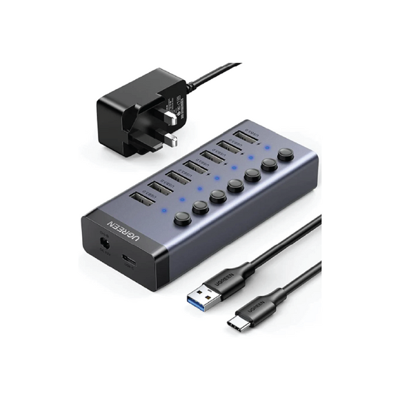 Ugreen CM481 USB 3.0 7Port Hub-12V2A (DC 5.5) Power supply UK 90306