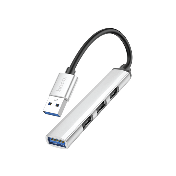 Hoco USB A to USB 3.0+USB 2.0 X 3 ports Adapter HB26 Silver
