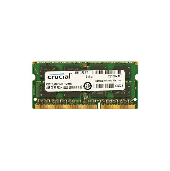 Crucial 4GB Single DDR3L 1600 MT/s (PC3-12800) SODIMM 204-Pin Memory