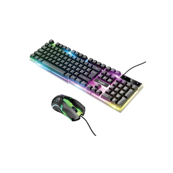 Hoco GM11 Terrific Glowing Gaming Keyboard & Mouse Combo (General English Version) - Black