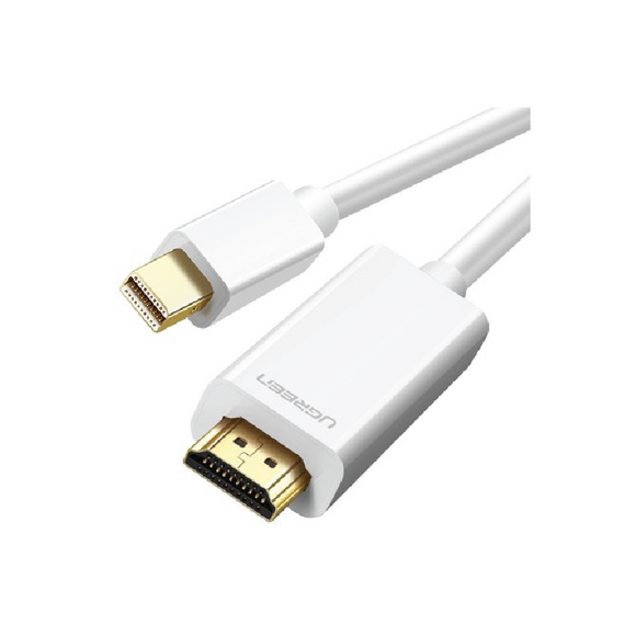 Ugreen MINI DisplayPort Male to HDMI Male Cable 2M - White 10404